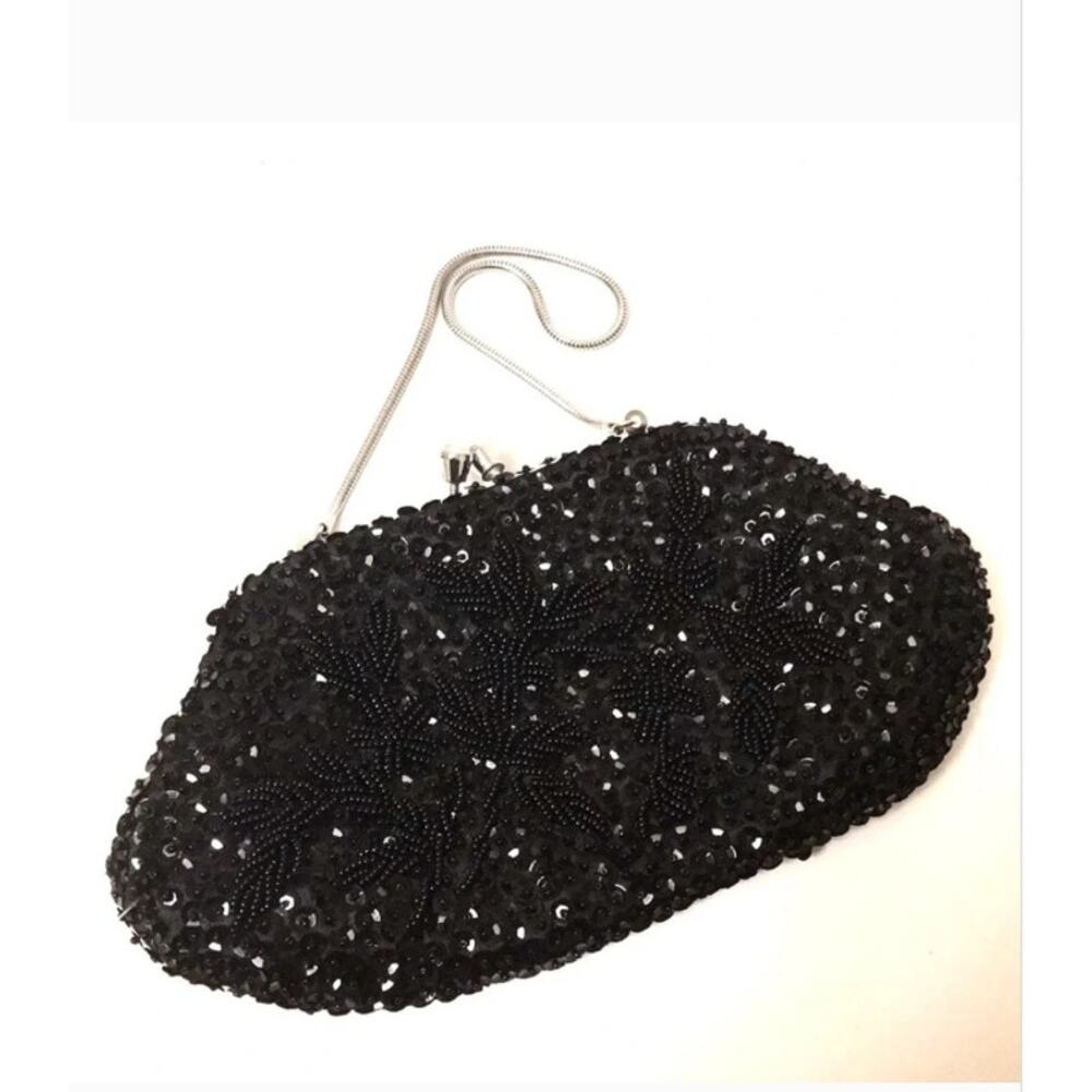 Clutch hand beaded & sequins 9”x5” in EUC elegant - Picture 8 of 8